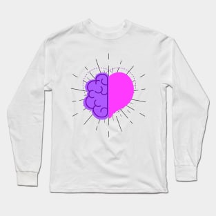 Símbolo cerebro y corazón Long Sleeve T-Shirt